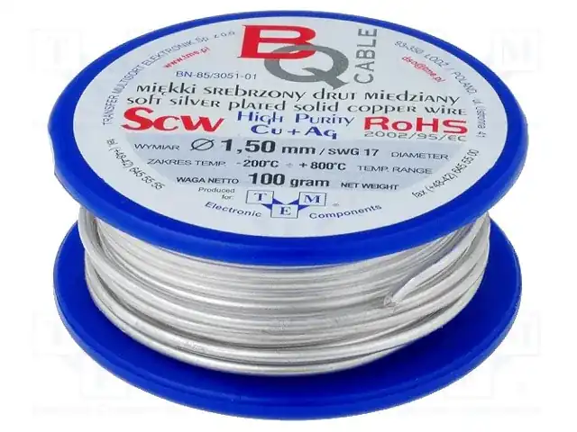 BQ CABLE SCW-1.50/100 — Проволока медная посеребренная