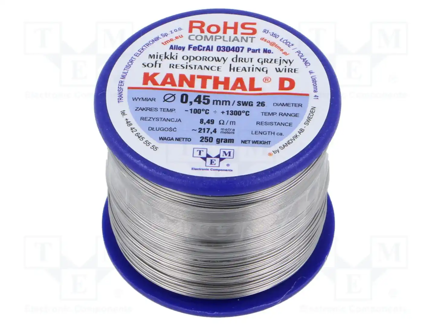 KANTHAL 030407 250G — Проволока реостатная