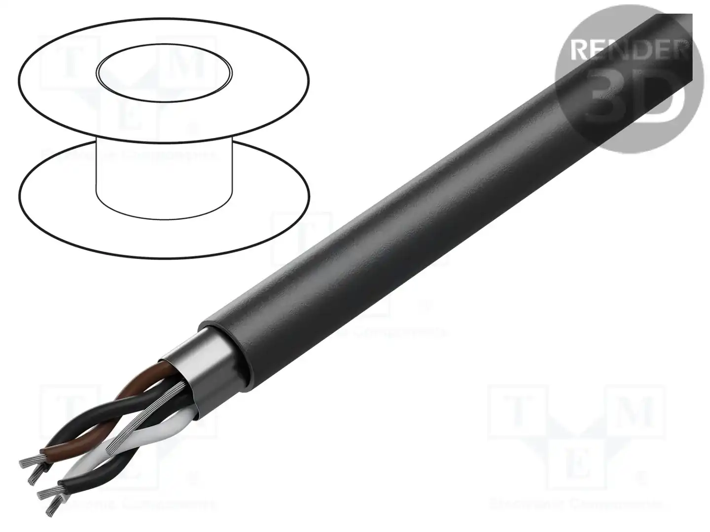 ALPHA WIRE 25481 BK005 — Провода многожильные экранированные