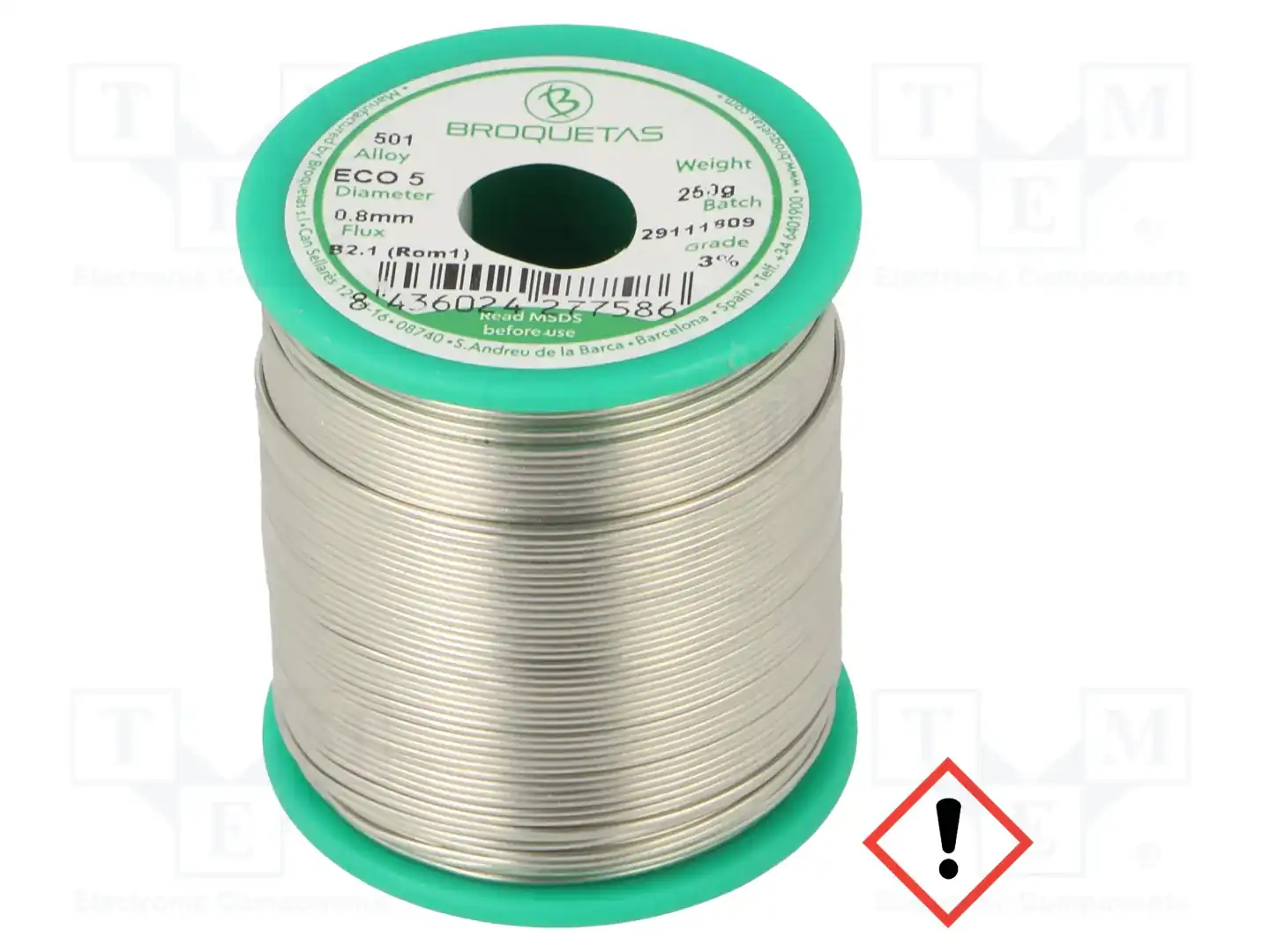 BROQUETAS ECO5(SNAG0,3CU0.7) FLUX B2.1 0,8 250G — Паяльные провода бессвинцовые