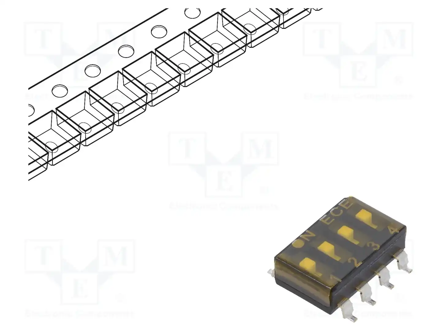 ECE ESD104LDZ — Переключатели типа Dip-Switch