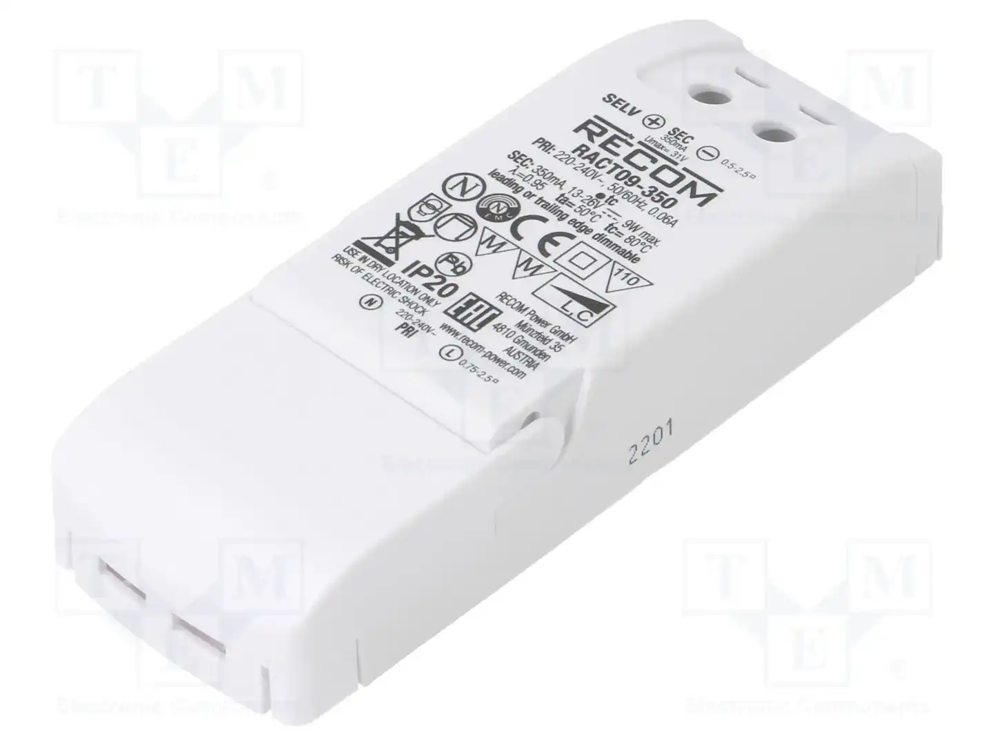 RECOM RACT09-350 — Блоки питания для LED
