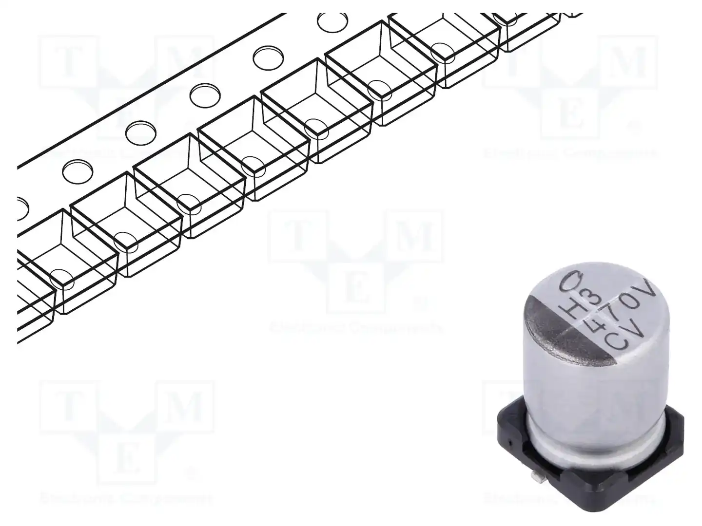 NICHICON UCV1V471MNL1GS — Конденсаторы электролитические SMD