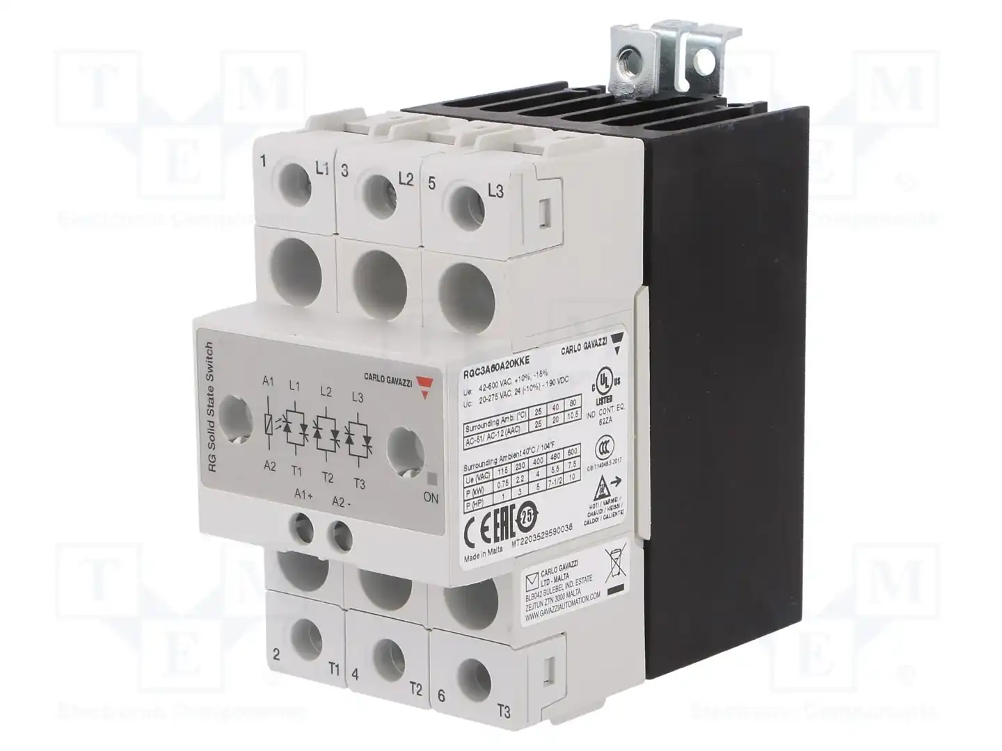CARLO GAVAZZI RGC3A60A20KKE — Реле SSR трехфазные
