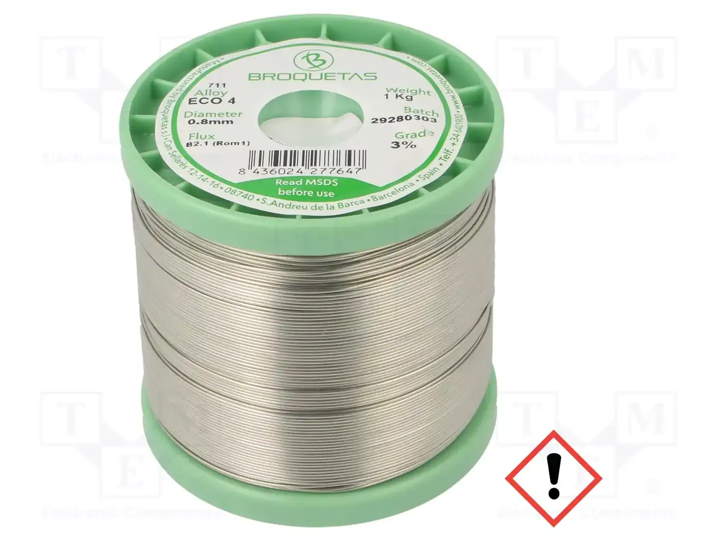 BROQUETAS ECO4 (SNAG3CU0.5) FLUX B2.1 0,8 MM 1000G — Паяльные провода бессвинцовые