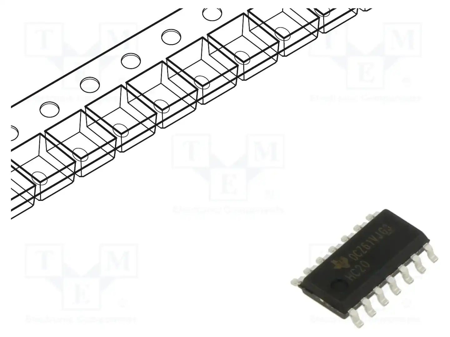 Texas Instruments SN74HC20DR — Ворота, инверторы