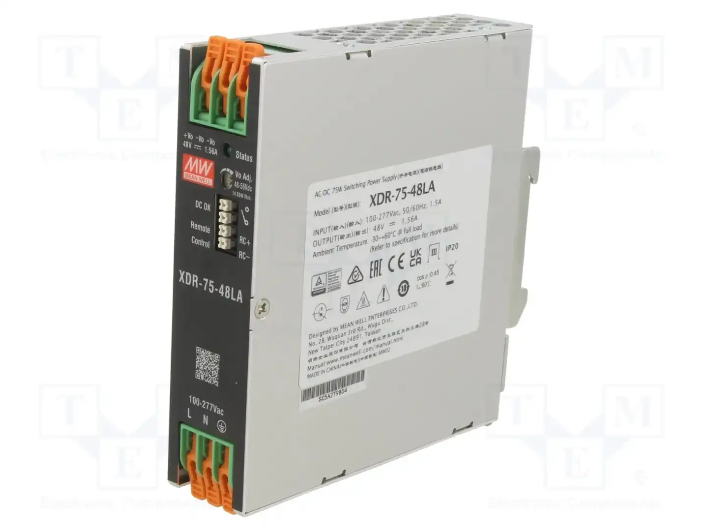 MEAN WELL XDR-75-48LA — Блоки питания на DIN-рейку
