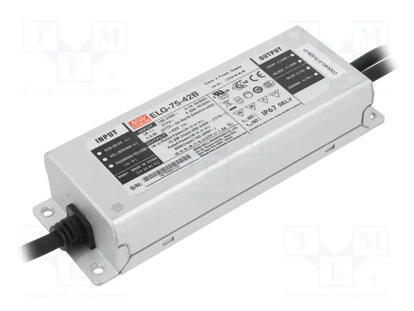 MEAN WELL ELG-75-42B-3Y — Блоки питания для LED