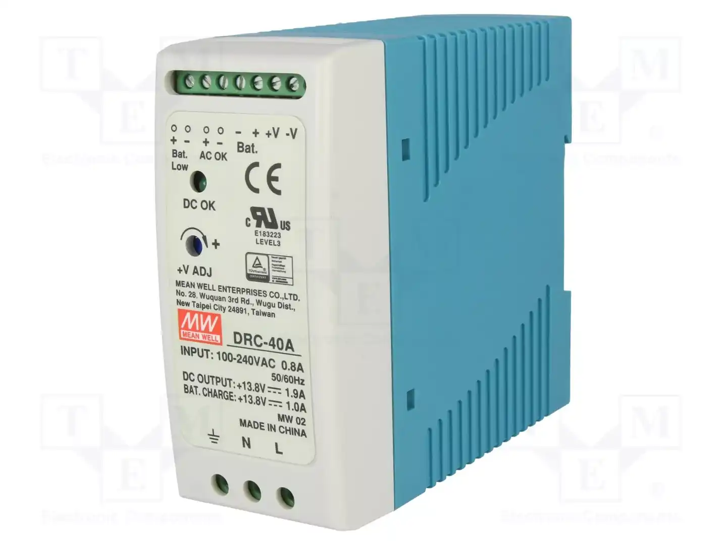 MEAN WELL DRC-40A — Блоки питания на DIN-рейку