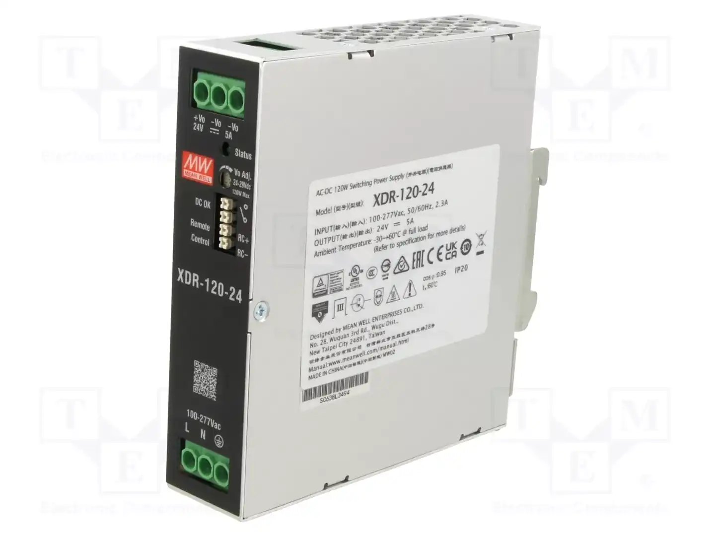 MEAN WELL XDR-120-24 — Блоки питания на DIN-рейку