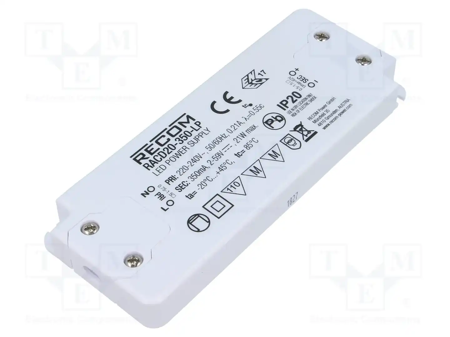RECOM RACD20-350-LP — Блоки питания для LED