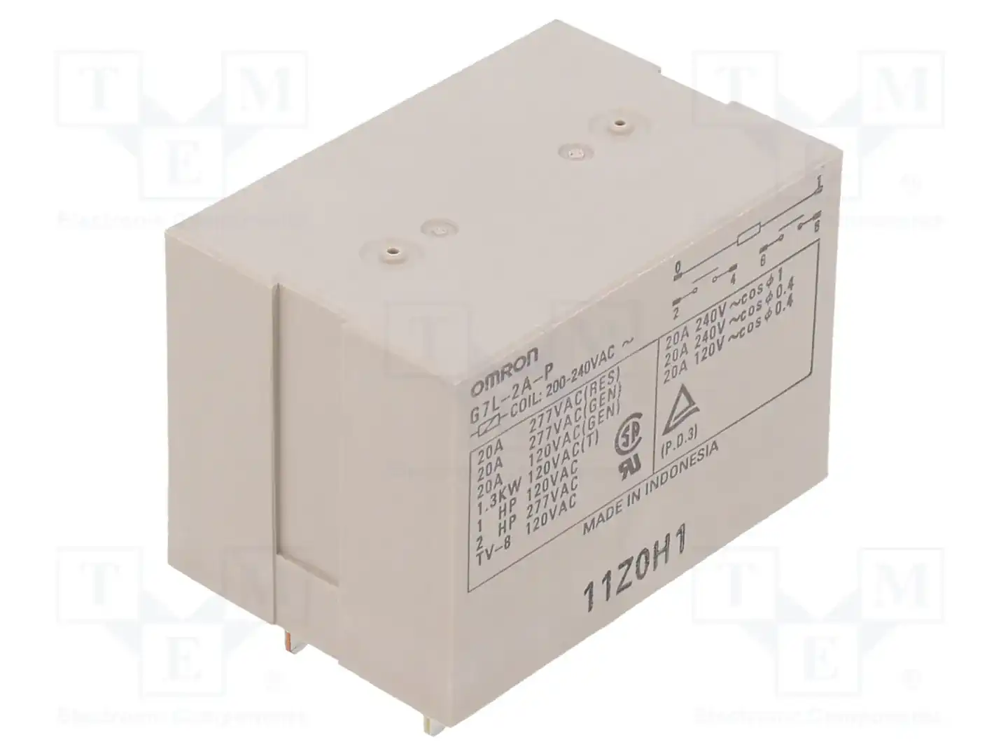 OMRON Electronic Components G7L-2A-P 200/240AC — Электромагнитное реле мощности
