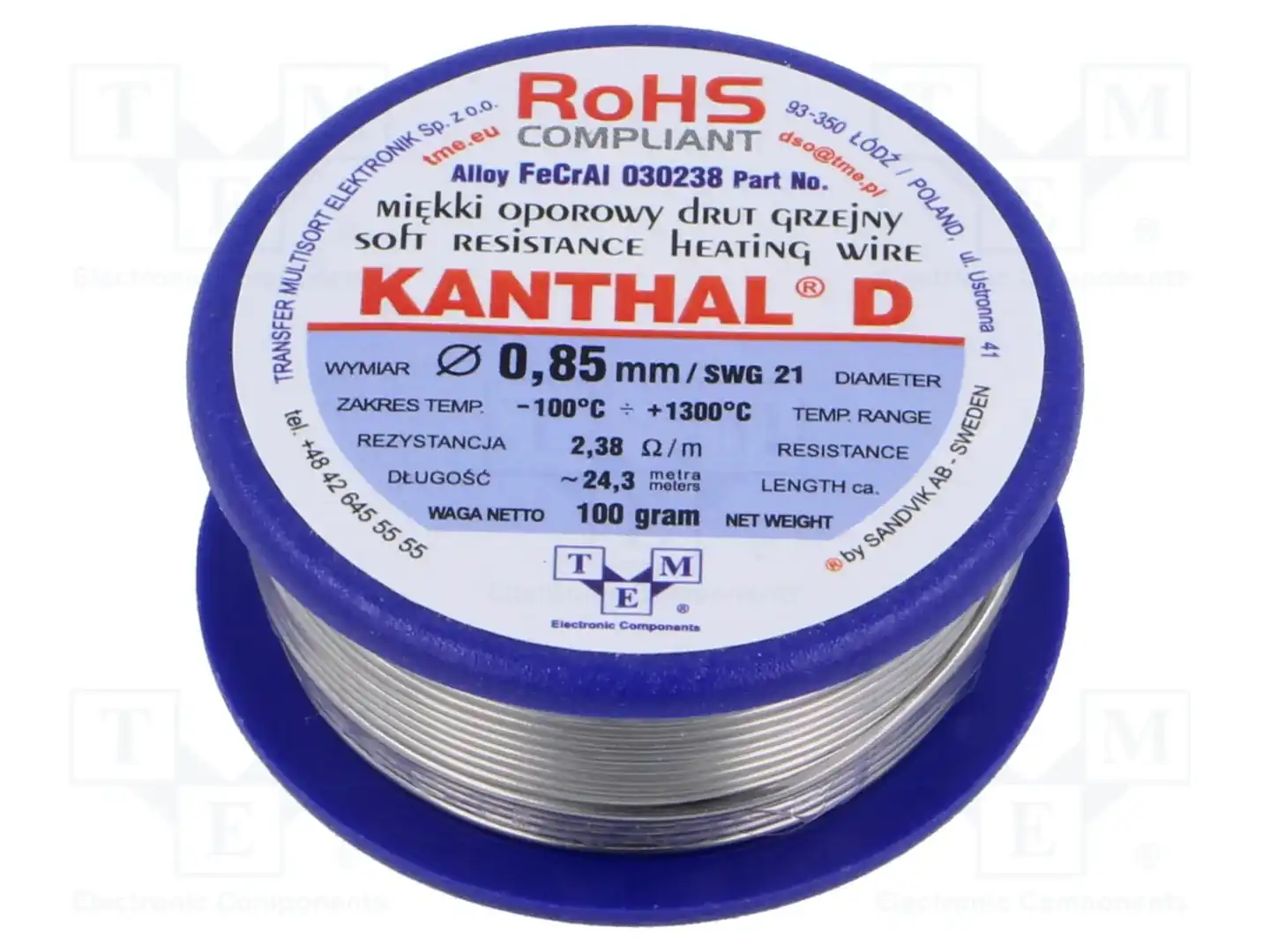 KANTHAL 030238 100G — Проволока реостатная