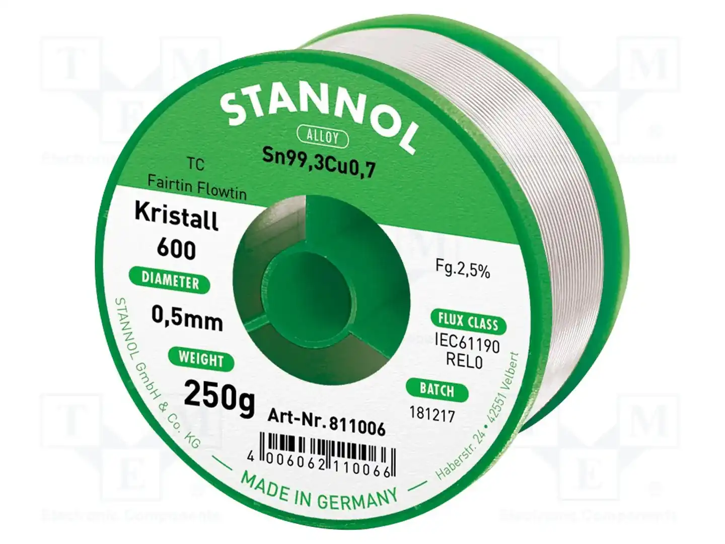 STANNOL 811006 — Паяльные провода бессвинцовые