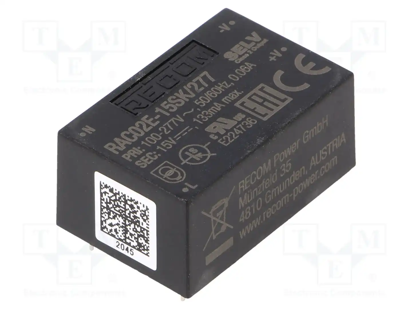 RECOM RAC02E-15SK/277 — Преобразователи AC/DC для PCB