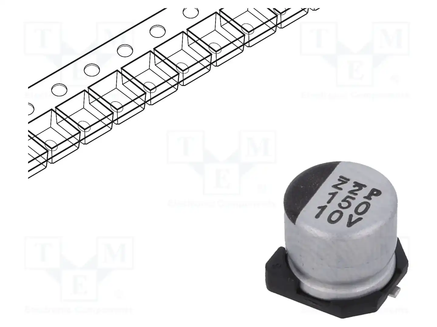 NICHICON UWT1A151MCL1GS — Конденсаторы электролитические SMD