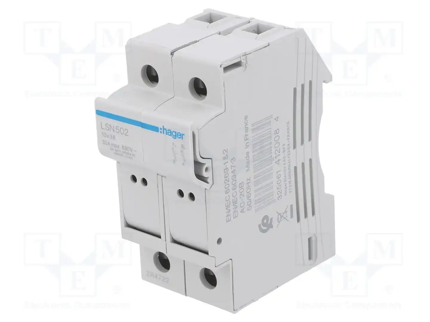 HAGER LSN502 — Гнезда предохранительные на DIN-рейку