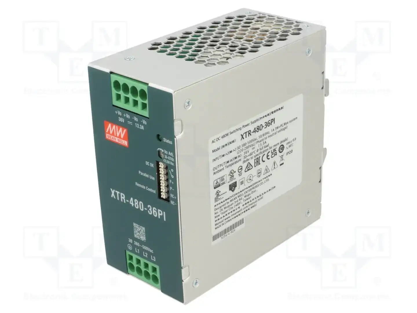 MEAN WELL XTR-480-36PI — Блоки питания на DIN-рейку