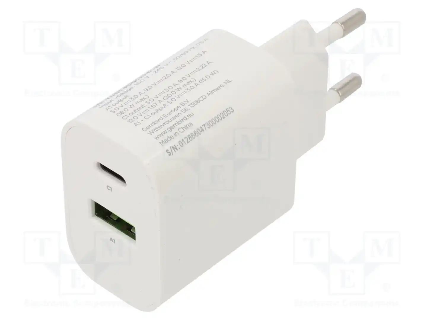 GEMBIRD TA-UC-PDQC20-01-W — Штекерные блоки питания