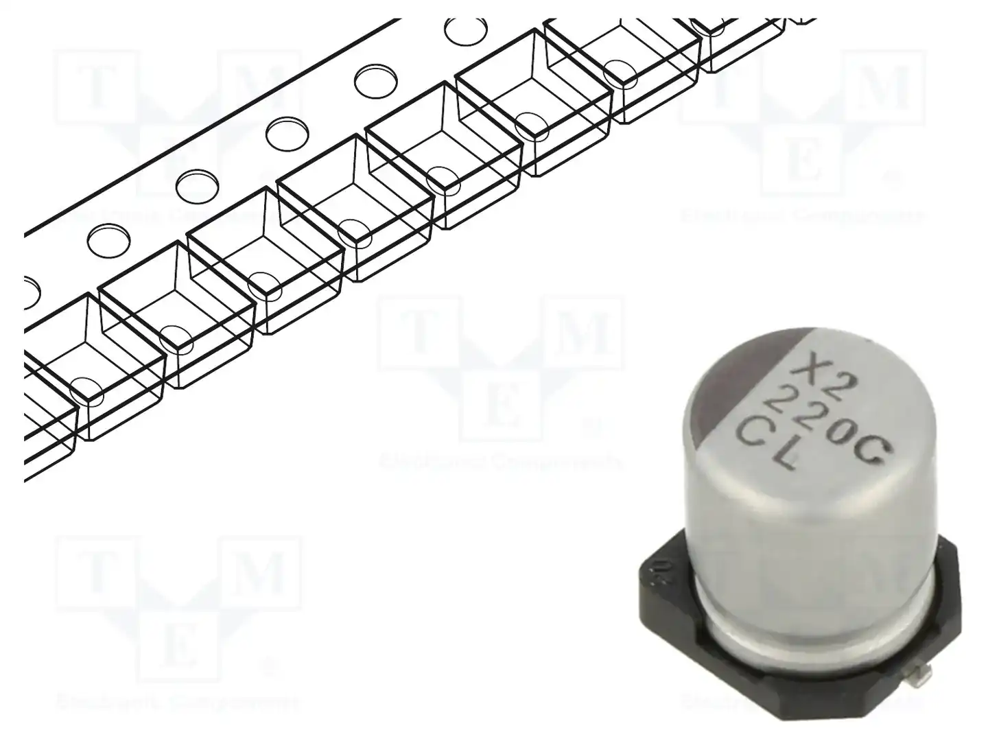 NICHICON UCL1C221MCL1GS — Конденсаторы электролитические SMD