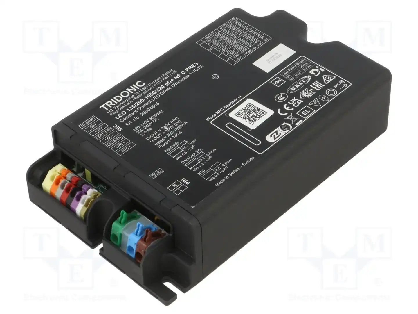 TRIDONIC LCO 135/200-1050/220 PD+ NF C PRE3 — Блоки питания для LED
