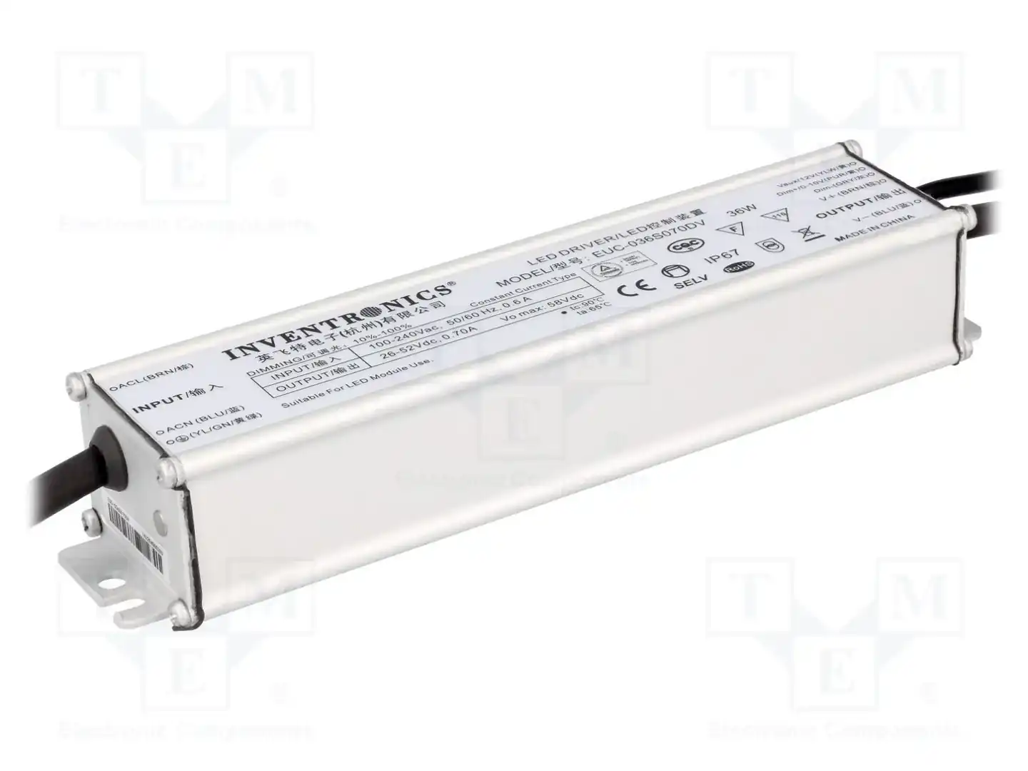 INVENTRONICS EUC-036S070DV — Блоки питания для LED