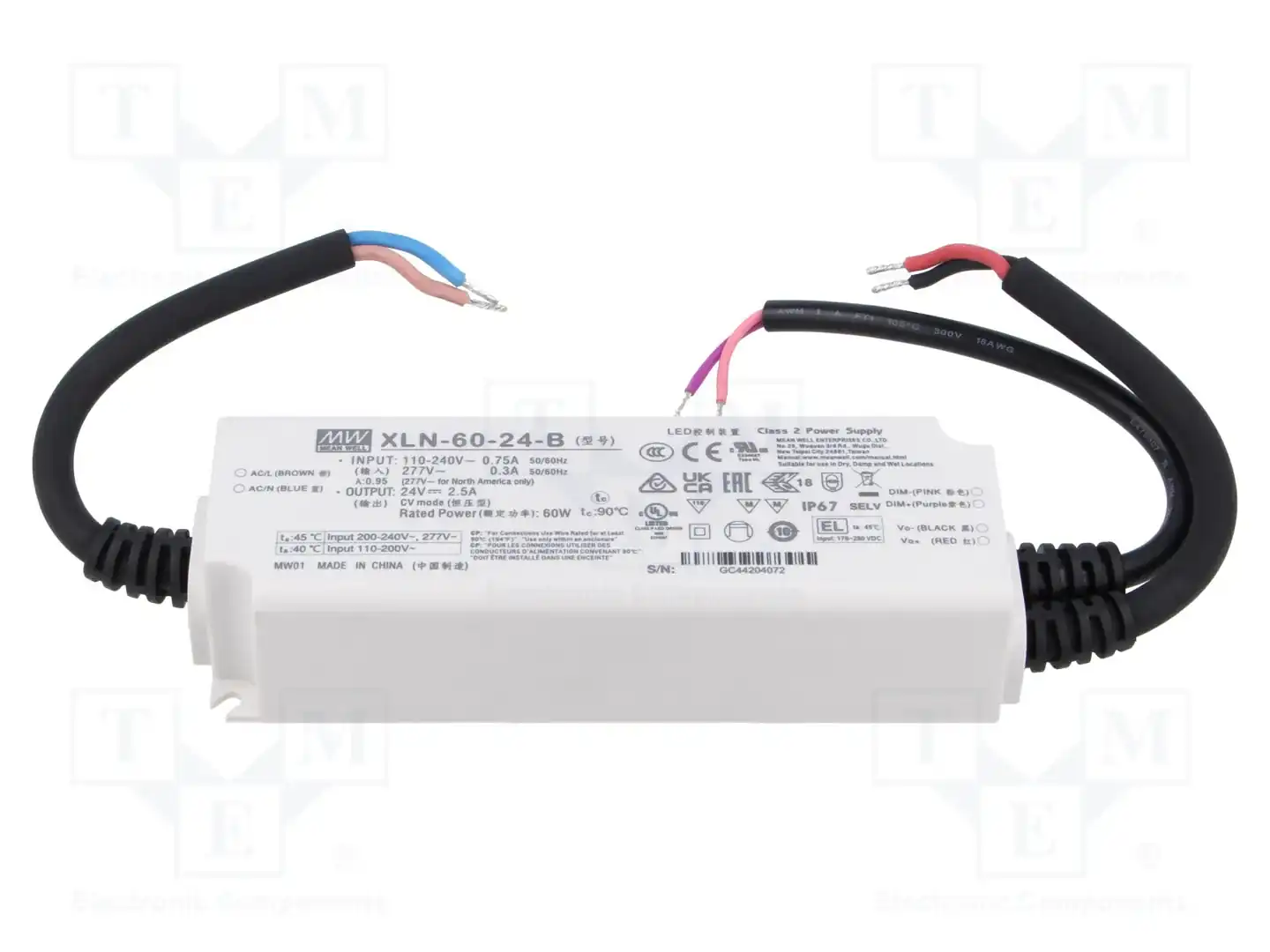 MEAN WELL XLN-60-24-B — Блоки питания для LED