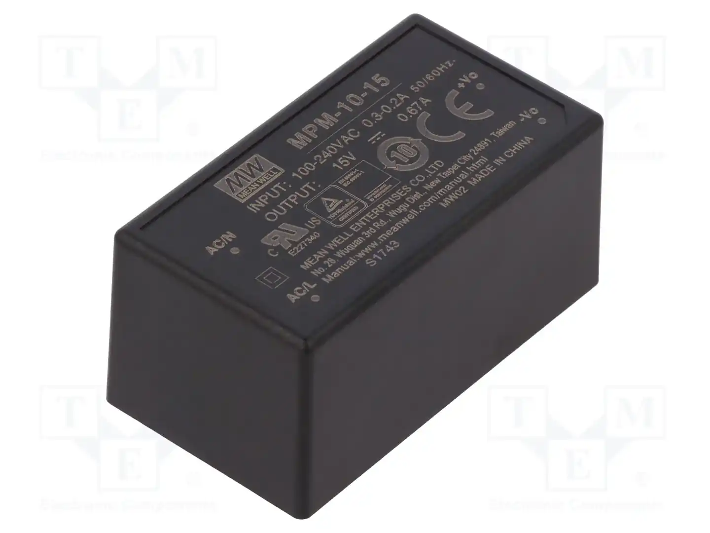 MEAN WELL MPM-10-15 — Преобразователи AC/DC для PCB