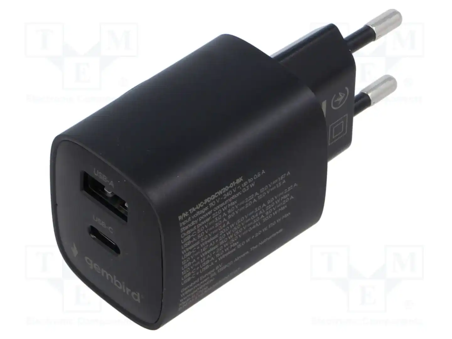 GEMBIRD TA-UC-PDQCW20-01-BK — Штекерные блоки питания
