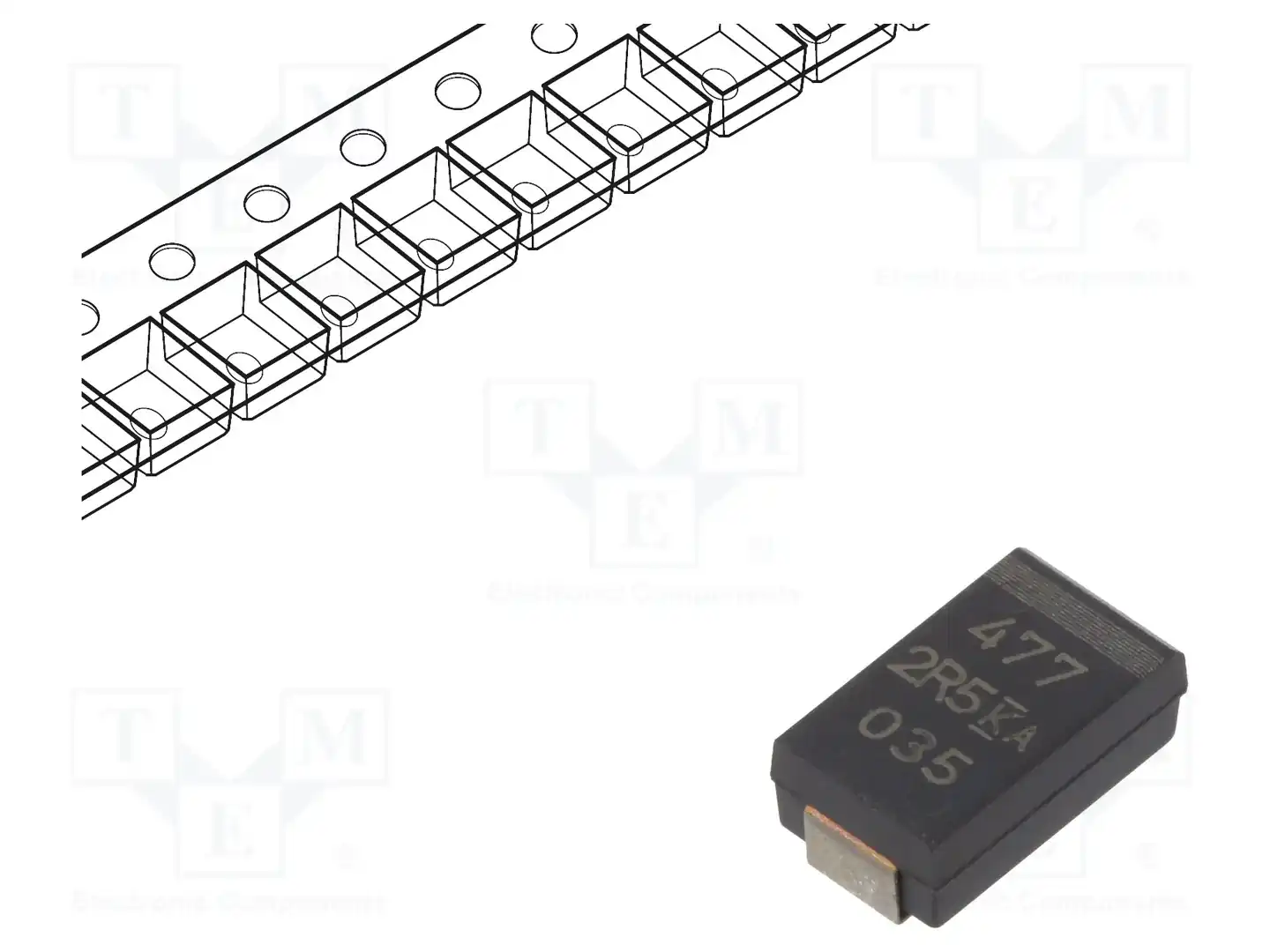 KEMET T591D477M2R5ATE006 — Конденсаторы танталово - полимерные