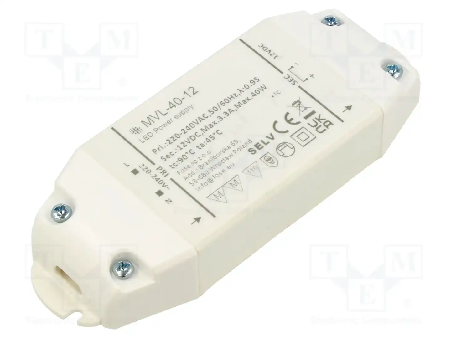 FOSE MVL-40-12 — Блоки питания для LED