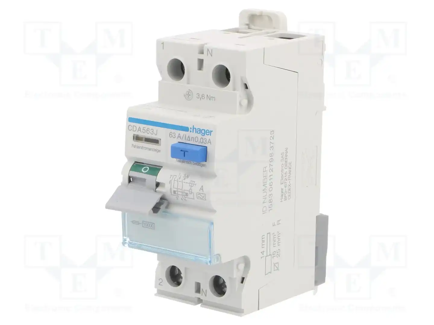HAGER CDA563J — Дифференциальные выключатели