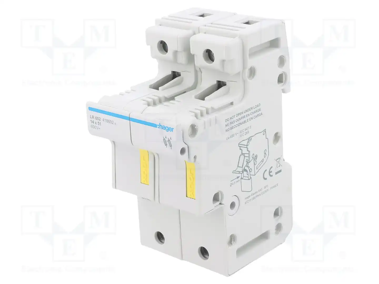 HAGER LR602 — Гнезда предохранительные на DIN-рейку