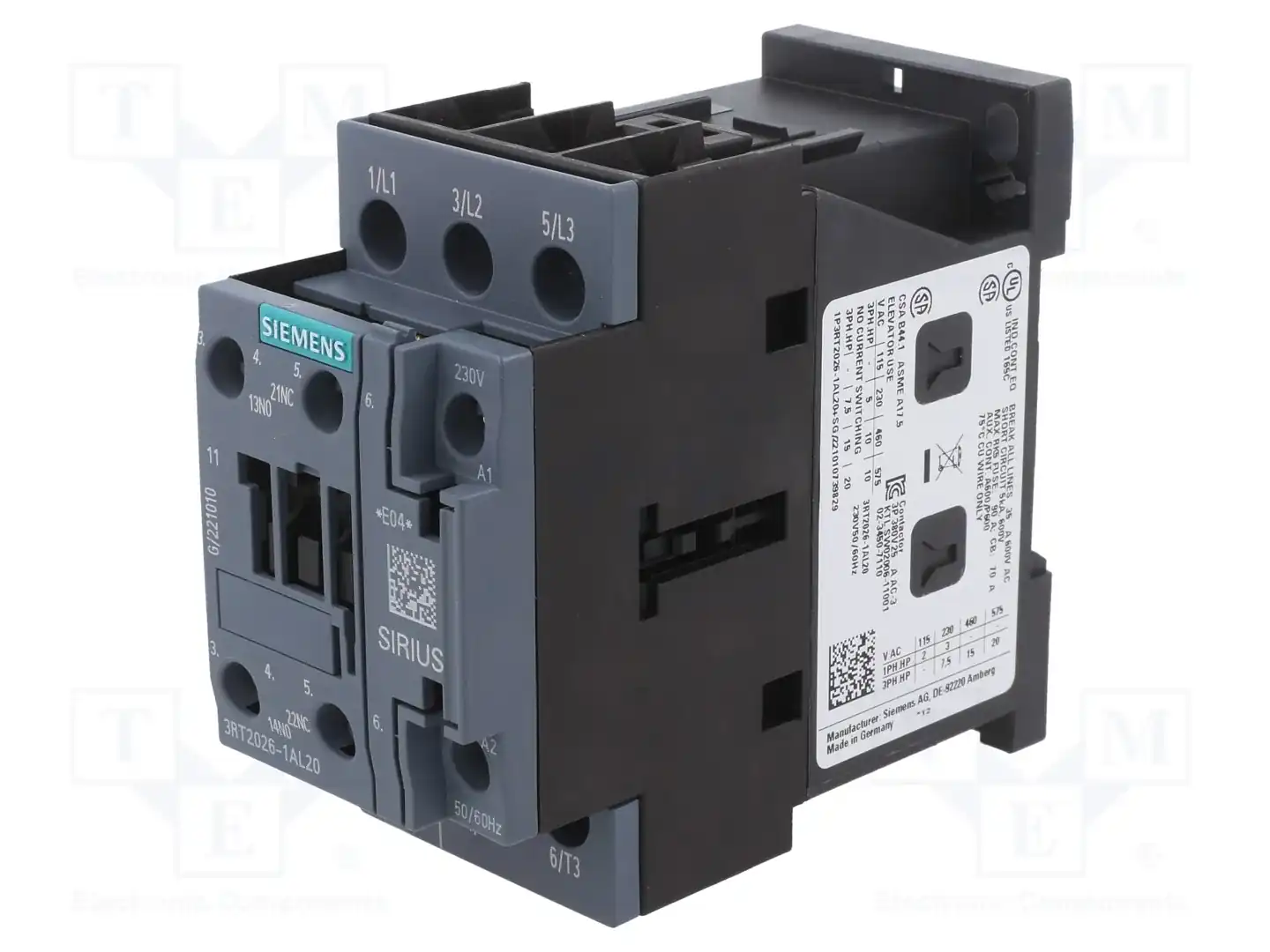 SIEMENS 3RT2026-1AL20 — Контакторы - главные модули