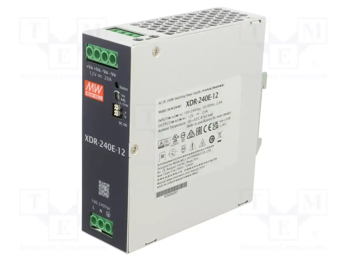 MEAN WELL XDR-240E-12 — Блоки питания на DIN-рейку