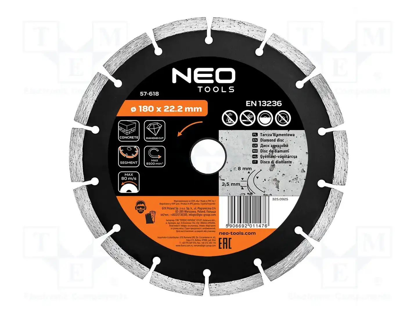 NEO TOOLS 57-618 — Диски для резки и шлифовки