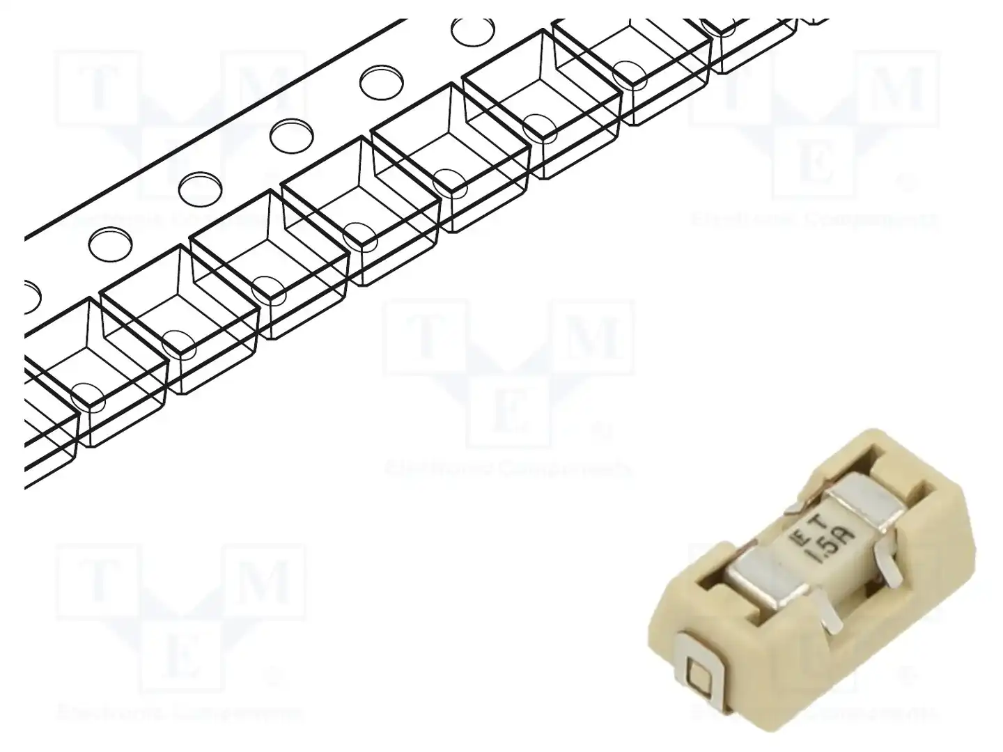 LITTELFUSE 015401.5DRT — Предохранители SMD с подставкой медлен