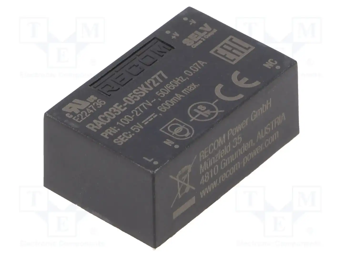 RECOM RAC03E-05SK/277 — Преобразователи AC/DC для PCB