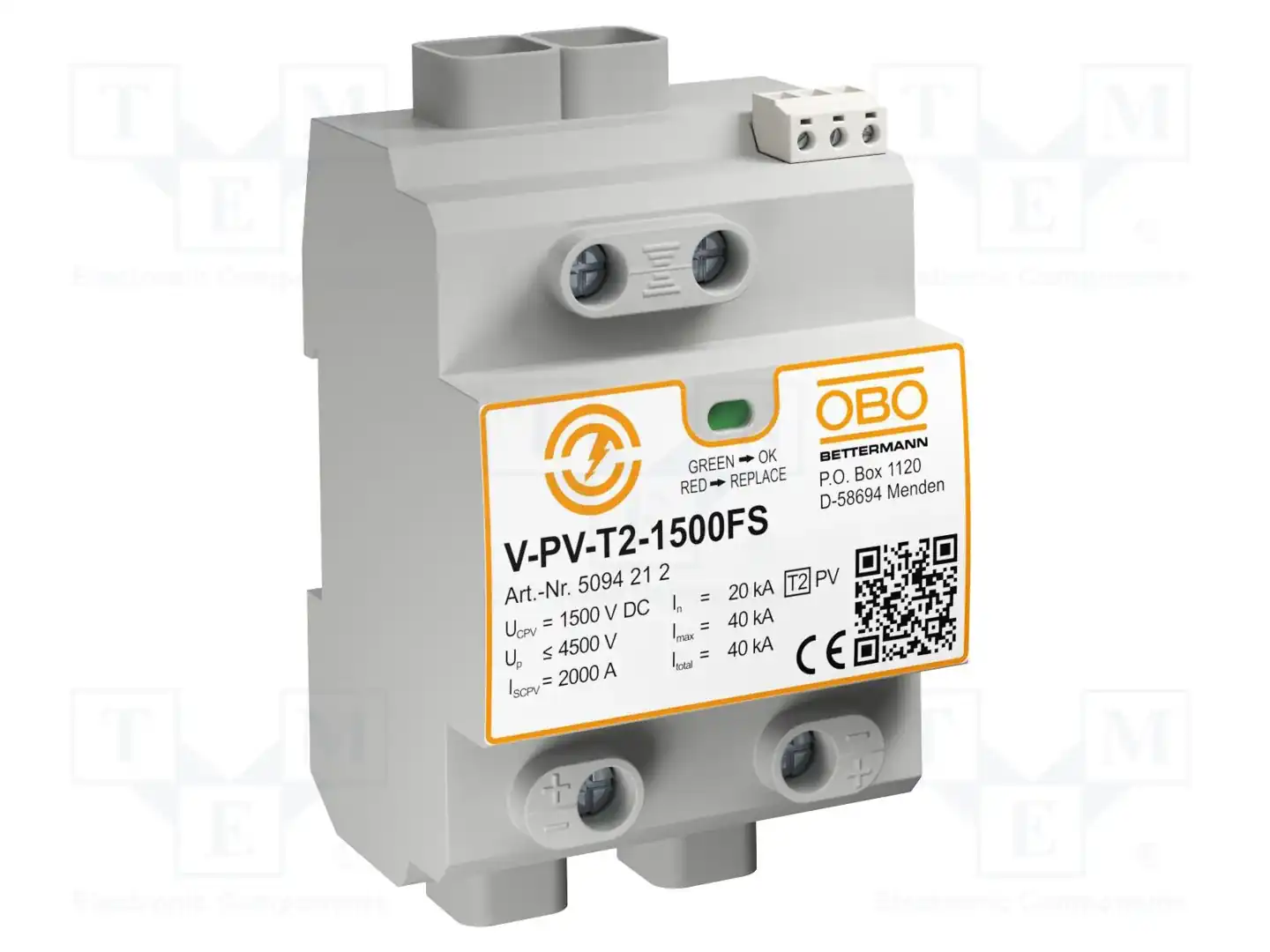 OBO BETTERMANN V-PV-T2-1500+FS — Ограничители перенапряжения