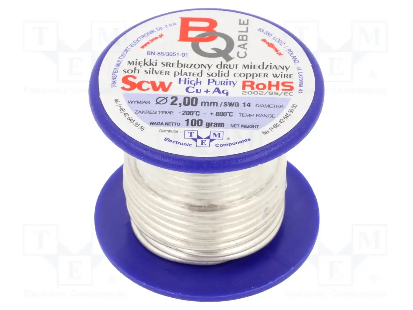 BQ CABLE SCW-2.00/100 — Проволока медная посеребренная