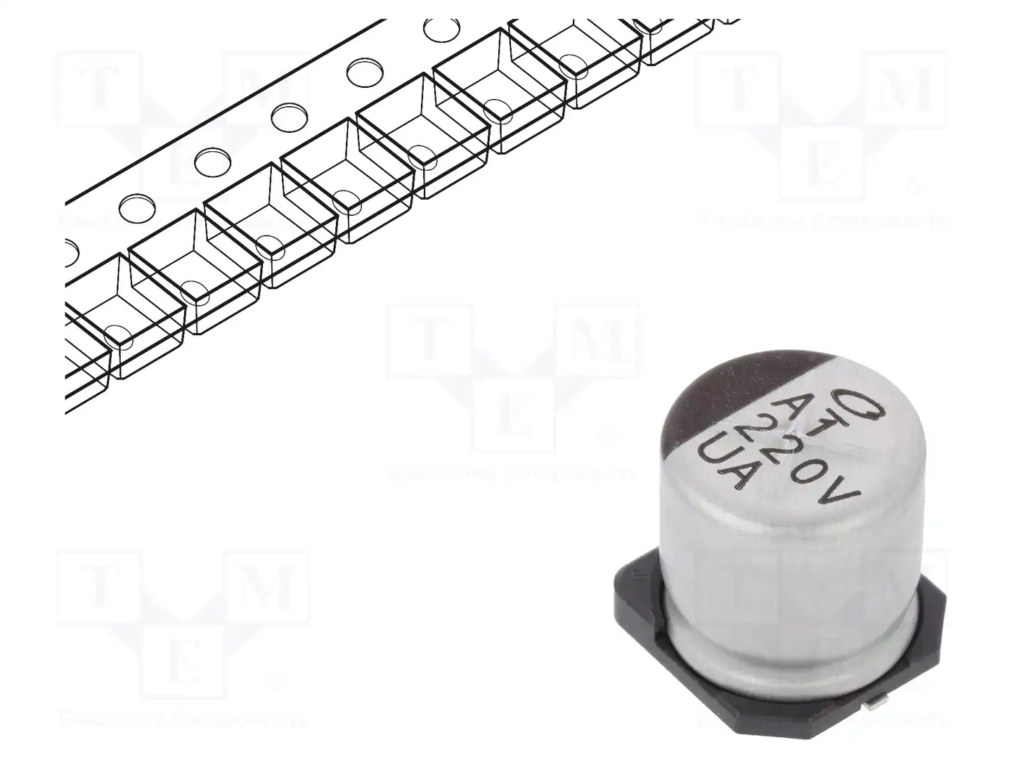 NICHICON UUA1V221MNL1GS — Конденсаторы электролитические SMD