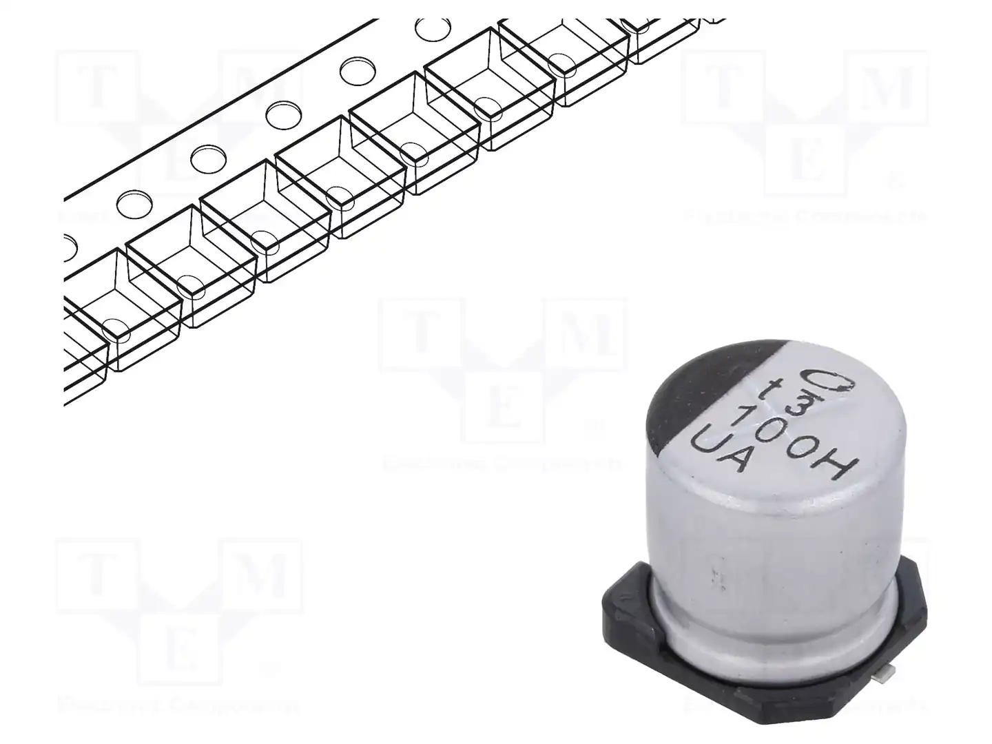 NICHICON UUA1H101MNL1GS — Конденсаторы электролитические SMD