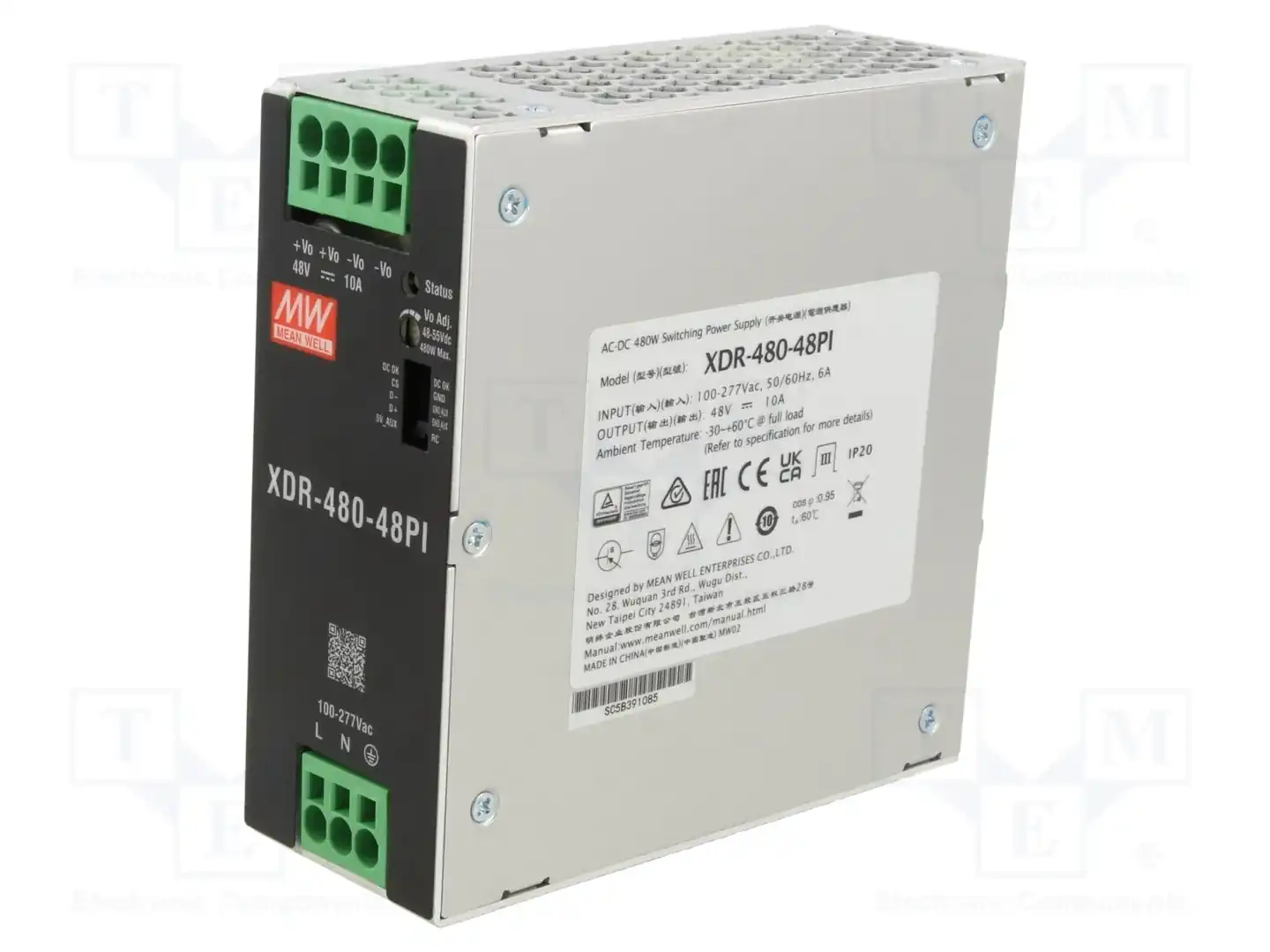 MEAN WELL XDR-480-48PI — Блоки питания на DIN-рейку