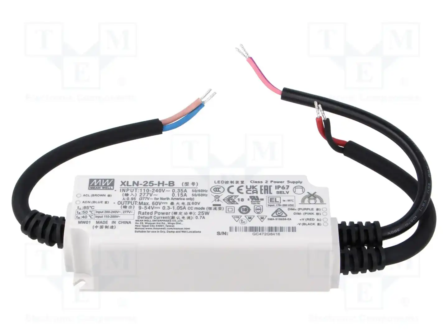 MEAN WELL XLN-25-H-B — Блоки питания для LED