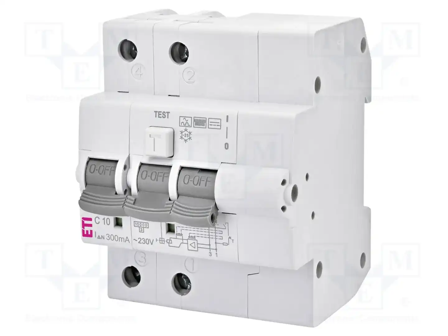 ETI POLAM KZS-4M 2P B C10/0.3 — Дифференциальные выключатели