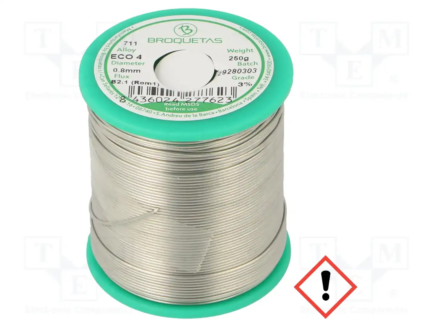 BROQUETAS ECO4 (SNAG3CU0.5) FLUX B2.1 0,8 MM 250G — Паяльные провода бессвинцовые