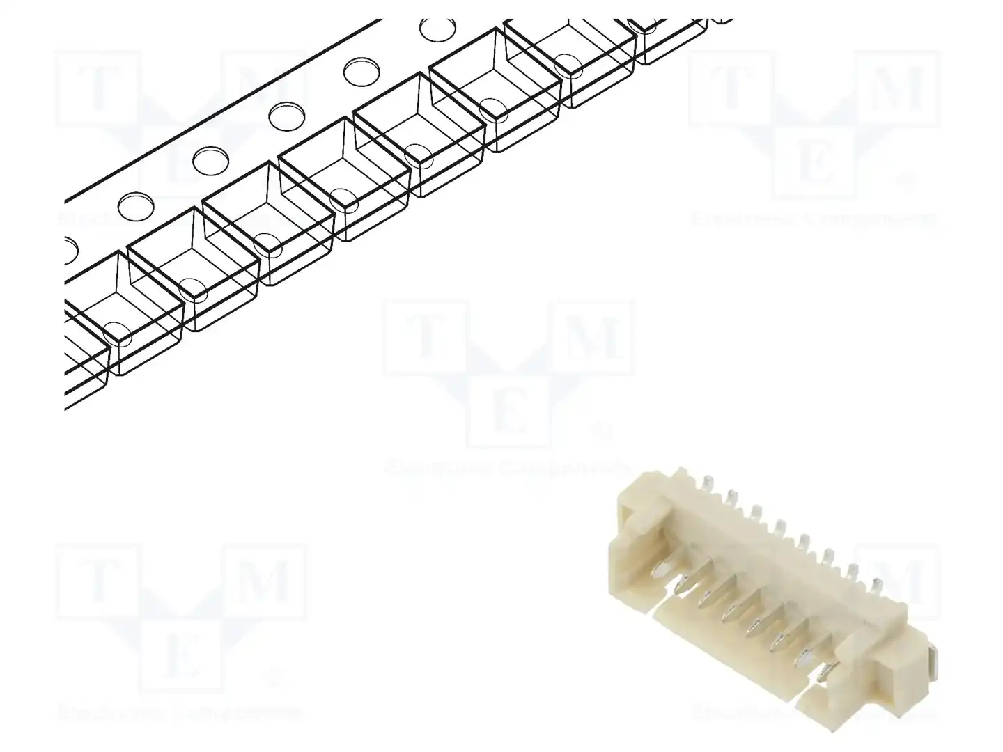 ADAM TECH 125SH-B-08-TS-SMT-T/R — Разъeмы сигнальные растр 1,25мм