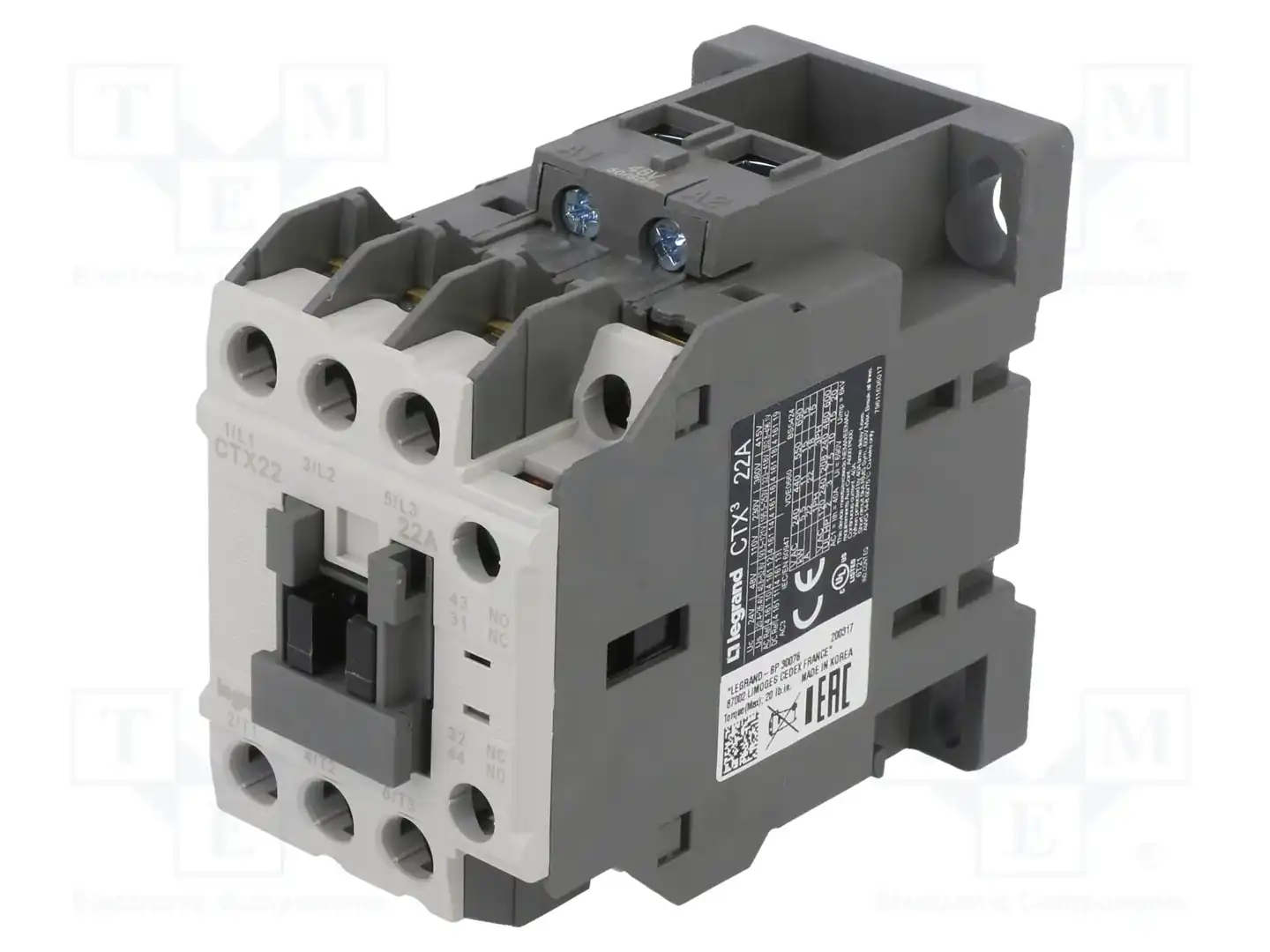 LEGRAND CTX3 3P 22A 1NO1NC 48V AC — Контакторы - главные модули