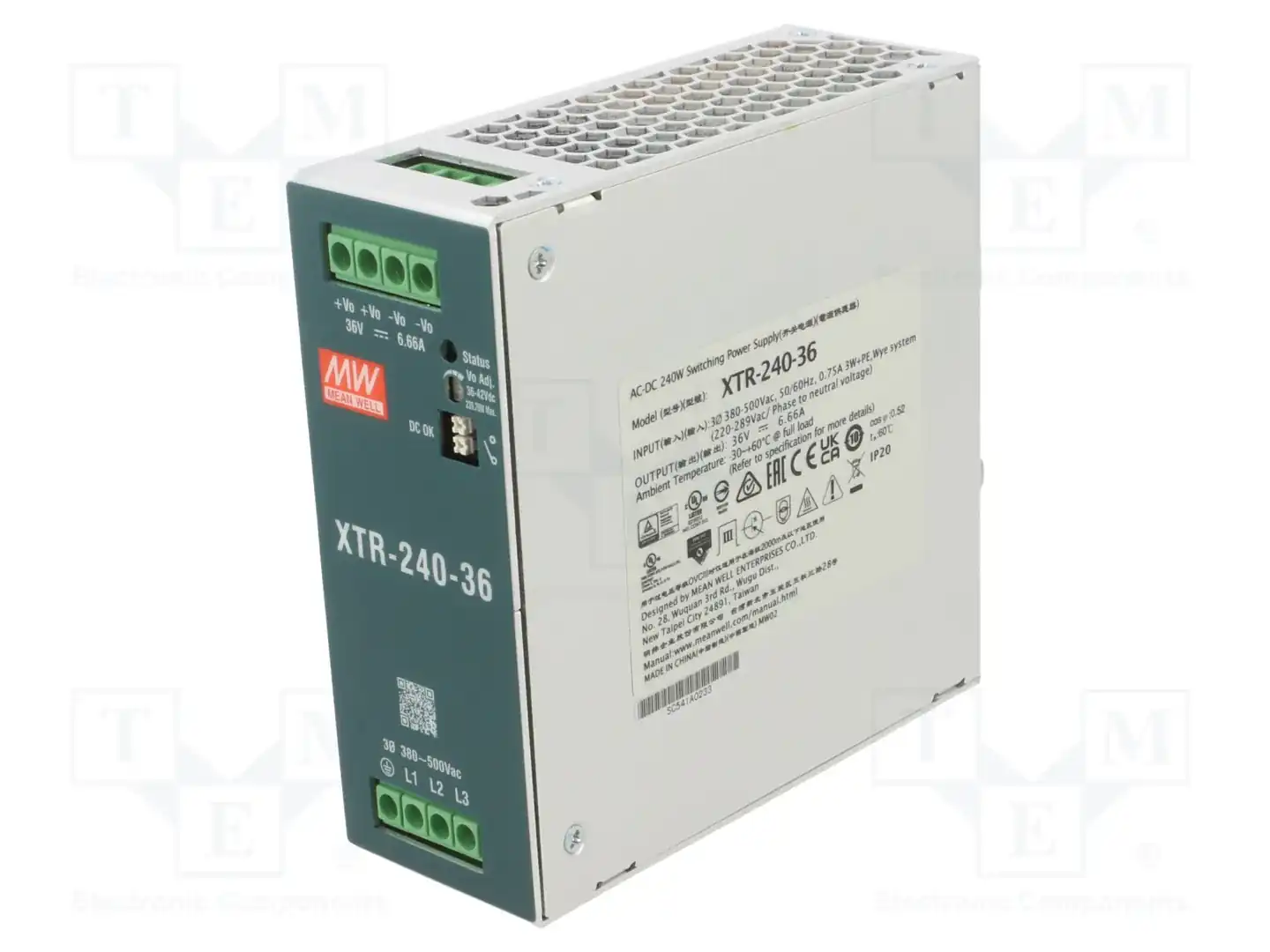 MEAN WELL XTR-240-36 — Блоки питания на DIN-рейку