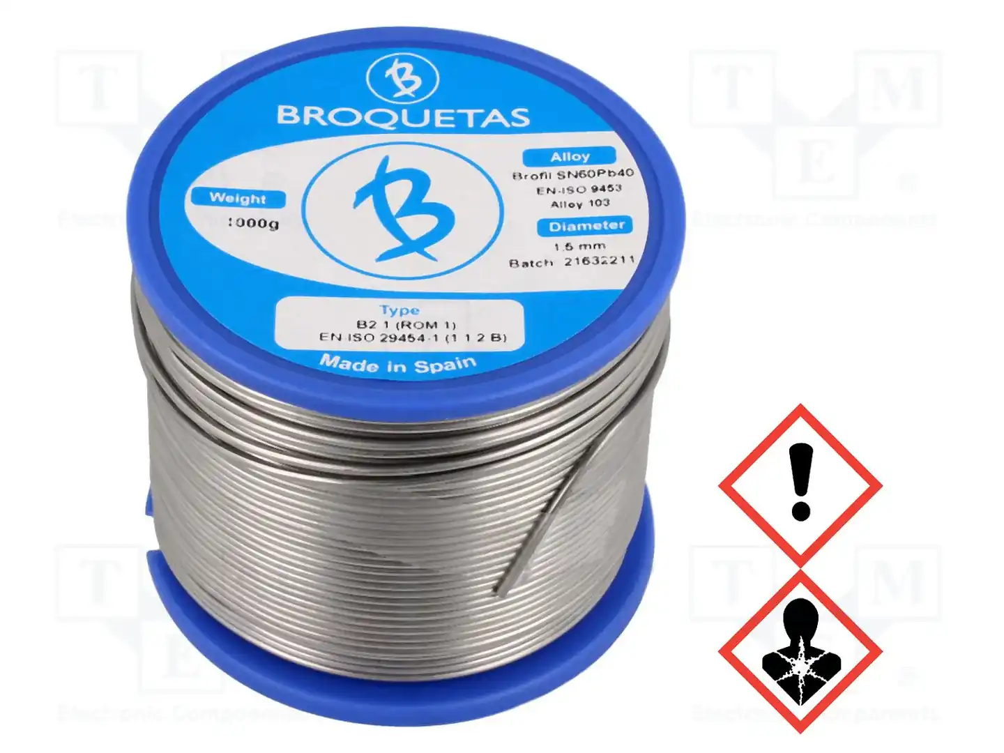 BROQUETAS BROFIL 60 B2.1 1.5MM 1KG — Паяльные провода свинцовые